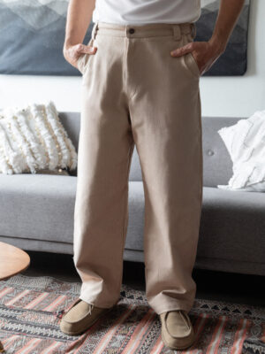 Pantalón Wide Denim - Beige
