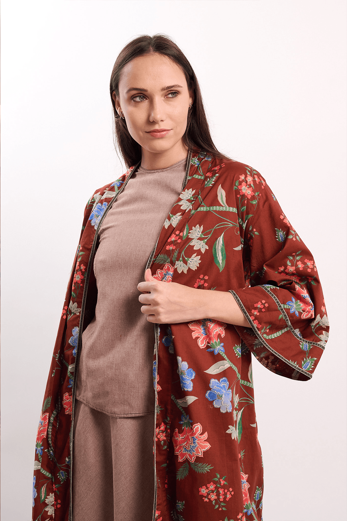 Bata Kimono Marrón